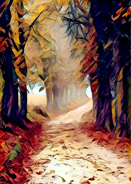 Path to heaven in autumn