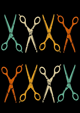 Vintage Friseurin Scheren