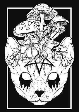 Cottagecore Gothic Cat