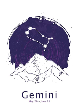 Gemini zodiac sign night