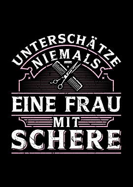 Frau Mit Schere Friseurin