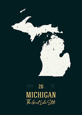 Michigan State Map USA