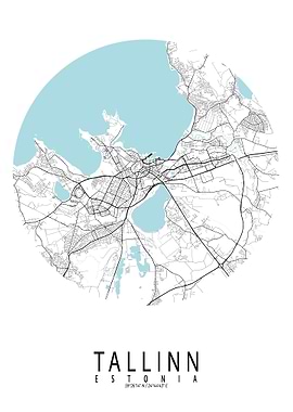 Tallinn City Map Circle
