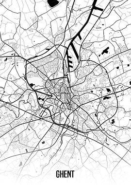 Ghent white map