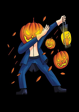 Dabbing Halloween Pumpkin