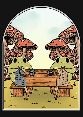 Cottagecore Frog Knitting