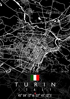 TURIN MAP ITALY