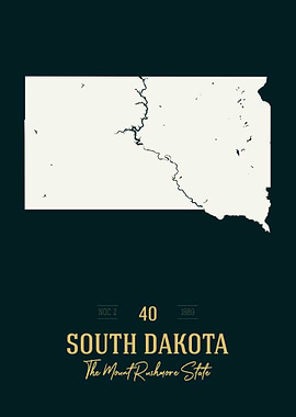 South Dakota State Map USA