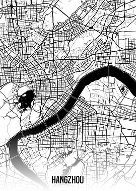 Hangzhou white map