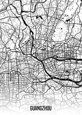Guangzhou white map