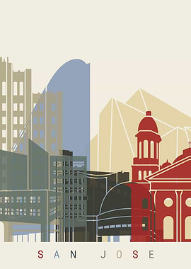 San Jose skyline poster