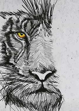 Lion black Sketch Wall Art