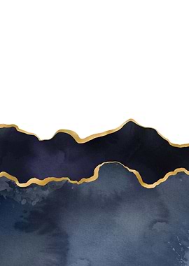 Navy Blue Painted Agate 06