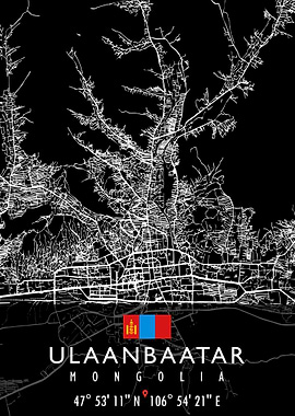 ULAANBAATAR MAP MONGOLIA