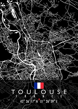 TOULOUSE MAP FRANCE