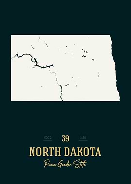 North Dakota State Map USA