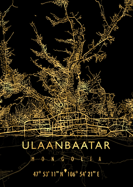 ULAANBAATAR MAP MONGOLIA