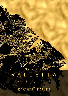 VALLETTA MAP MALTA