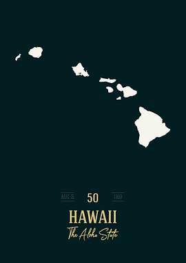 Hawaii State Map USA