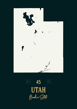 Utah State Map USA