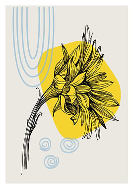 Yellow Vintage Flower