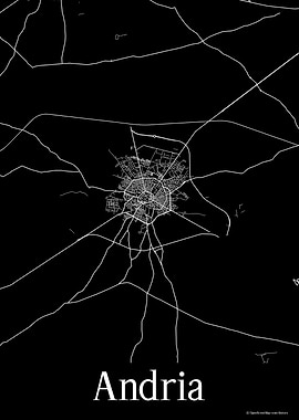 Andria Italy Black Map