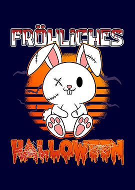 Halloween Rabbit and Bat