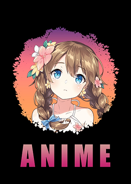 Anime Girl Art in Black