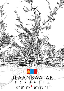 ULAANBAATAR MAP MONGOLIA