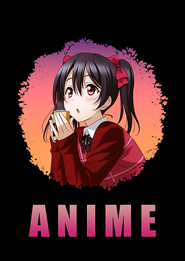 Anime Girl Art in Black