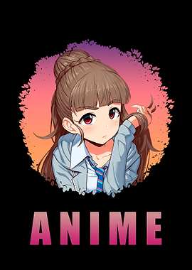 Anime Girl Art in Black