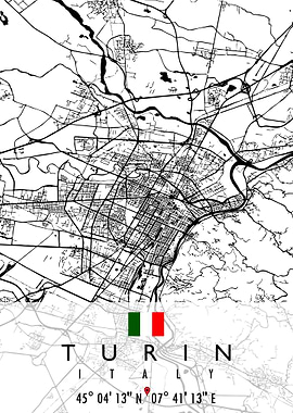 TURIN MAP ITALY