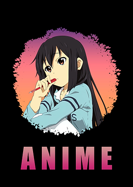 Anime Girl Art in Black