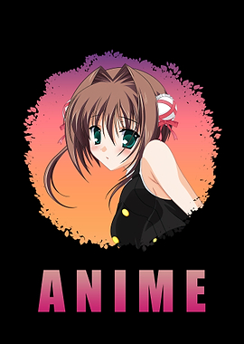 Anime Girl Art in Black