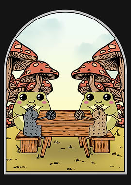 Cottagecore Frog Knitting