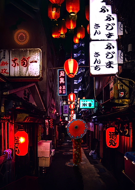 Walk along night streets