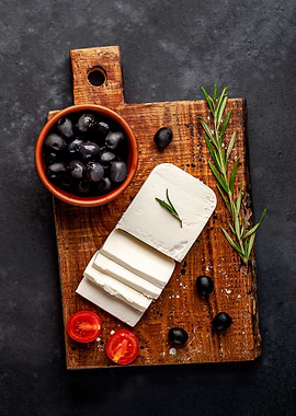 Olives and feta cheese