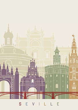 Seville skyline poster