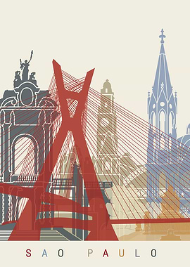Sao Paulo skyline poster