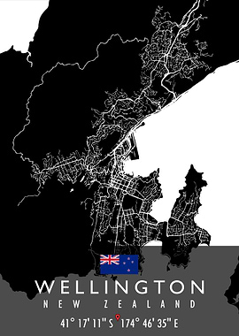 WELLINGTON MAP NEW ZEALAND
