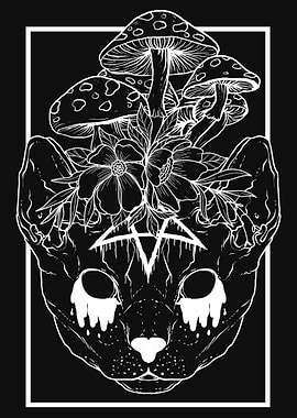 Cottagecore Gothic Cat