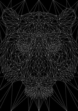 Tiger Low Poly Line