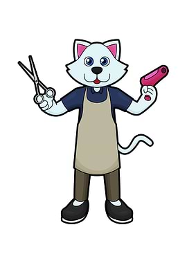 Cat Hairdresser Scissors