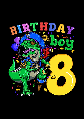 8th Birthday Dino Pirate