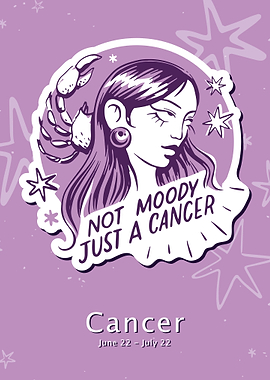 Cancer zodiac sign badge