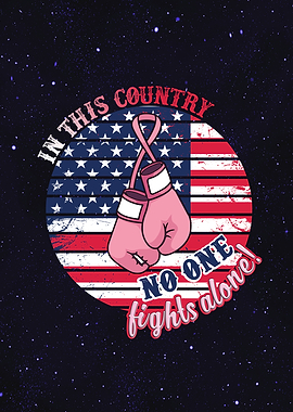 Breast Cancer USA Flag