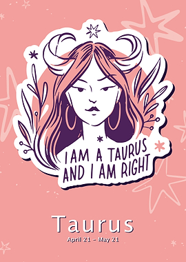 Taurus zodiac sign badge