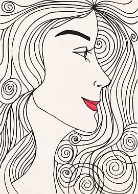 Women Sketch Black White