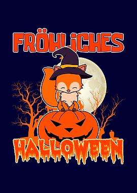 Spooky Halloween Fox Witch