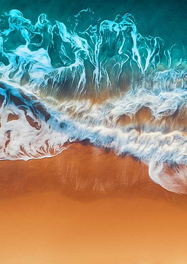 Aerial View Waves at Beach